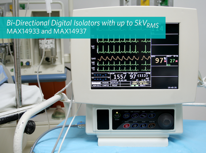 Maxim's two-channel, bi-directional digital isolators save space and lower system complexity